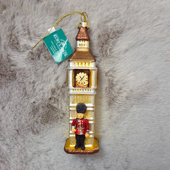🎄Kurt Adler Big Ben Clock Tower with a Guard Soldier Glass Ornament 6" Decor - Picture 3 of 9